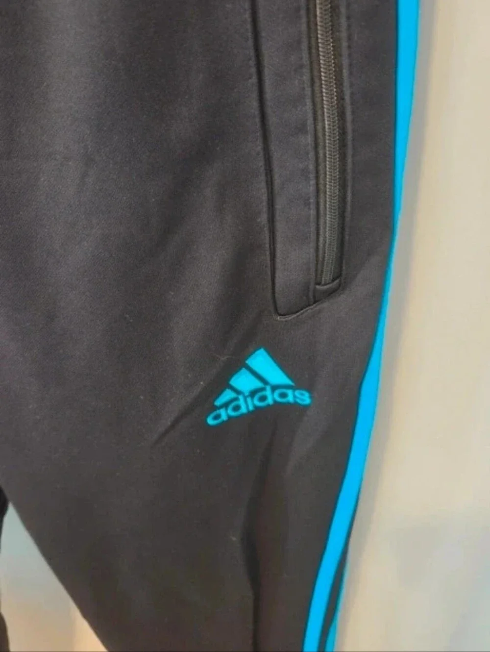 adidas Tiro Climacool Track Pants Black Cyan Blue Zip Ankle Soccer Women's